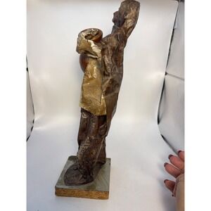 Vintage Mexican Folk Art Paper Mache Figure Handmade Authentic Hardworking Woman